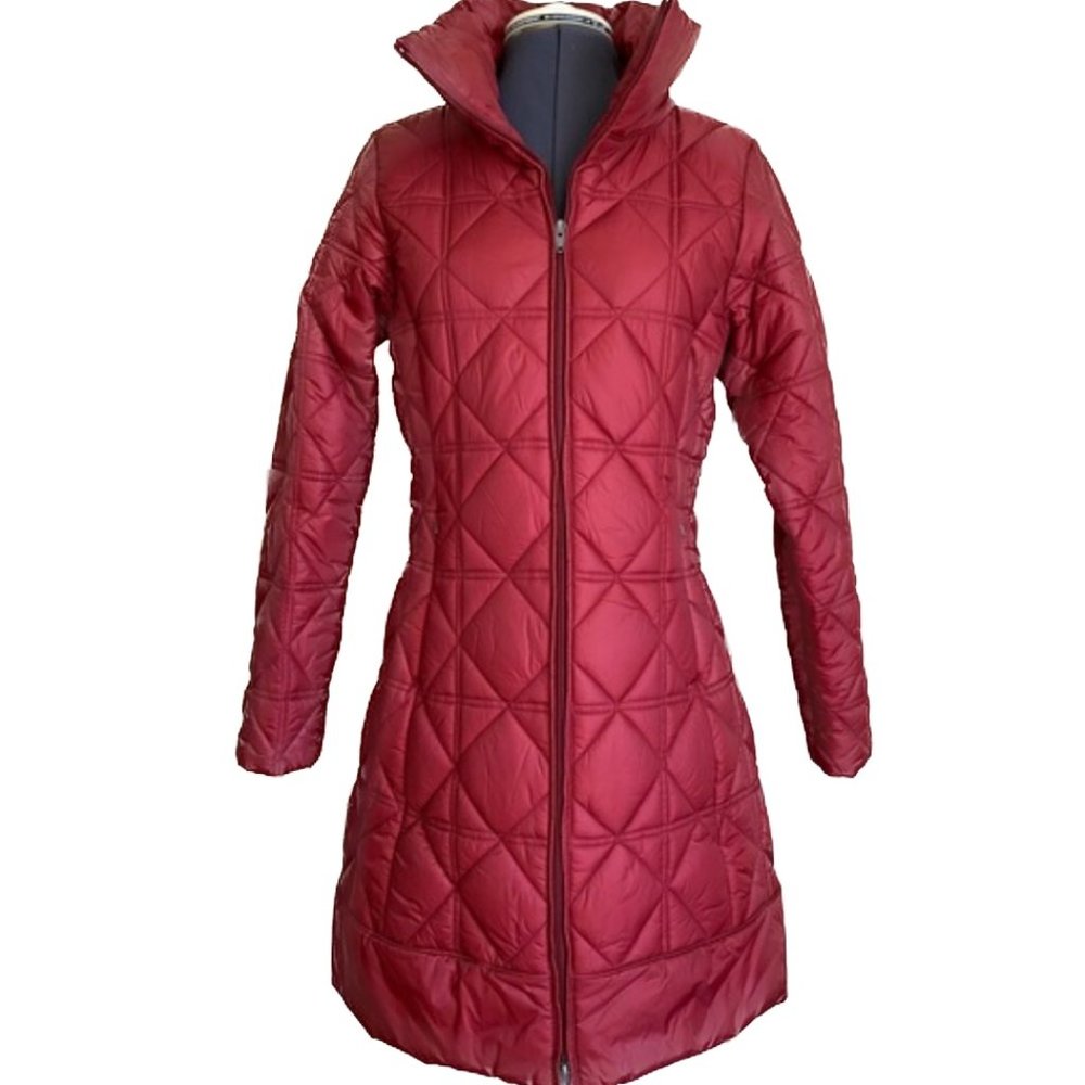 Patagonia Low Sky Parka Quilted Diamond Pattern Coat Womens XSmall 2-way Zip